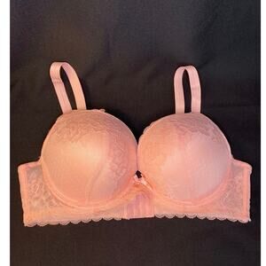 HUSH INTIMATES BRA Pink Padded Lace Underwire Bra 40D NWOT Soft Cup